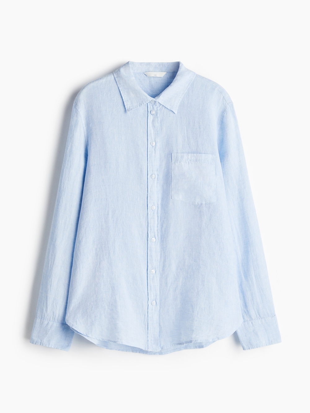 Light Blue Linen Button-Up Shirt